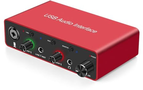 Nsssunnre Interface Audio USB 192 KHz, Carte Son, Interface XLR, Studio pour Équipement D'Enregistrement de Podcast Professionnel