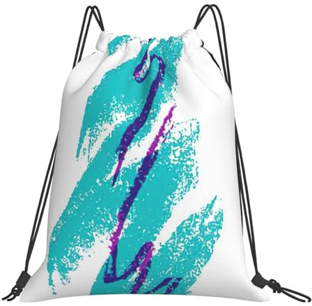 Yiyilong 90er-Jahre-Tassen-Motiv, Kordelzug, Turnbeutel mit Kordelzug, Turnbeutel für Sport, Fitnessstudio, Reisen, Schwimmen, Strand, Weiss/opulenter Garten, Einheitsgröße