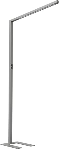 Oktaplex Alva Büro Stehleuchte mit Sensor dimmbar Silber Stehlampe | 10800lm, UGR<11, 2700-5700K, 80W LED, Tageslicht- & Präsenzsensor, Touch-Panel, Aluminium, 197cm