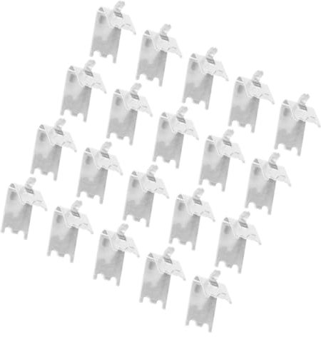 Holibanna 20pcs Stainless Steel Hook Clips Heavy Duty Fridge Shelf Brackets Replacement Buckles Clips for Coolers Refrigerators