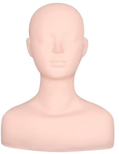 Make -up Schaufensterpuppen Kopf für Praxis Silikon 15x13inch Make -up Praxis Gesicht Realistic Training Mannequin Kopf mit Schultern zum Massieren von Gesichtswaschen..