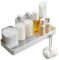Portasciugamani da doccia Mensola for doccia in acrilico, mensole galleggianti for il bagno for riporre e esporre, mensola for doccia in acrilico montata a parete con gancio for bagno, cucina, soggior