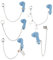 DELORIGIN 4 Pairs Anti Lost Earring Strap for Airpods Spacemen Star Dangle Clip-On Earrings Earbud Chain 304 Stainless Steel Wireless Earhooks Earphone Holder Compatible with AirPods Pro 3 2 1