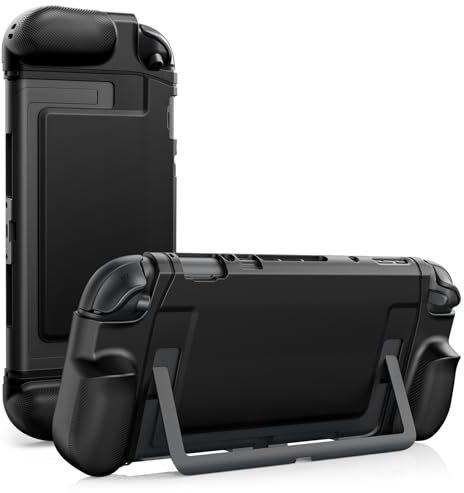 TiMOVO Funda Acoplable para Nintendo Switch 2 2025, TPU Grip Cubierta Protectora Accesorios con Diseño Ergonómico para Switch 2 Consola y JoyCon, Antigolpes y Antiarañazos Recortes Precisos, Negro