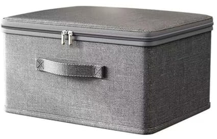 Aufbewahrungsbox mit Deckel Stoff, Faltbare Aufbewahrung Boxen, Kleiderschrank Organizer, T Shirt Organizer für Socken, Hemden, Unterwäsche, Kosmetik, kleine wertvolle Gegenstände (30x20x14 cm)