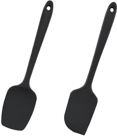 2PCS Set Spatula Silicone and Silicone Spoon, 315℃ Heat-Resistant Food Grade Material, Kitchen Utensils Set Flexible Non-Stick, Suitable for Mixing, Scraping, Stirring and Other Operations