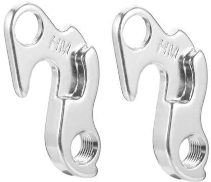 ROMISBABA 2 Stück Fahrrad Schaltauge Schaltwerk Hänger Aluminiumlegierung 6,5 X 3 X 0,7cm Silber für Mountainbike Rahmen Heckhaken