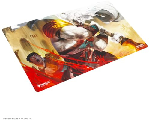Gamegenic, Magic: The Gathering – Secrets of Strixhaven Prime Playmat | Spielmatte in Standardgröße: 61 x 35 cm, Dicke: 2 mm, Motiv: Ajani's Response