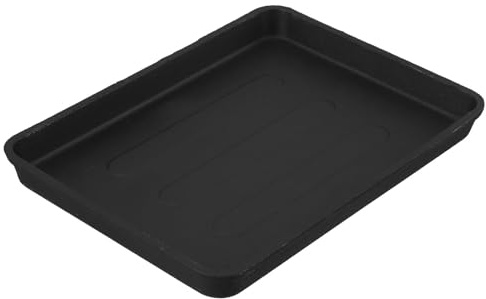 ELEOUTI Bandeja de Hierro Fundido para Barbacoa Superficie Amplia y Retención de Calor, Sartén Rectangular Negro Adecuado para Fines de Semana y Días Festivos
