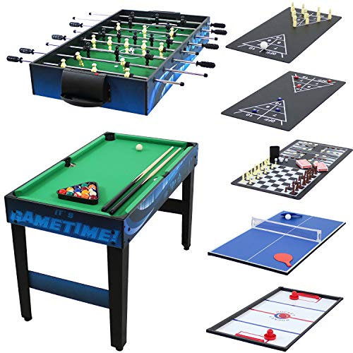 Sunnydaze Decor 10 Kombinationstisch mit Billard, Hockey, Fußball, Ping Pong und mehr, 101,6 cm