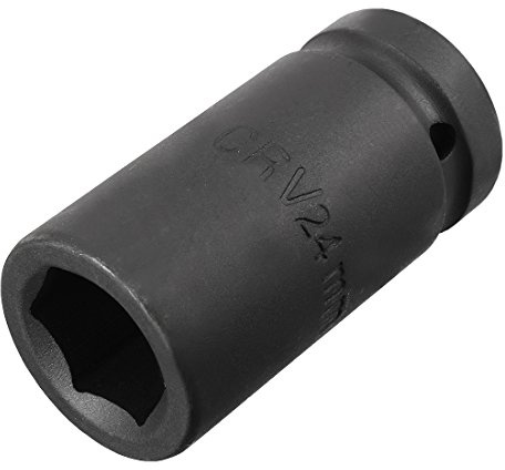 Sourcingmap 3/4-Inch Drive by 24mm Deep Impact Socket, 6-Point, Cr-V, Metric