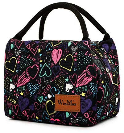 Borsetta Porta Pranzo Termica Pranzo Borse Borsa Alimenti Lunchbox per Scuola e Ufficio, Cuore colorized