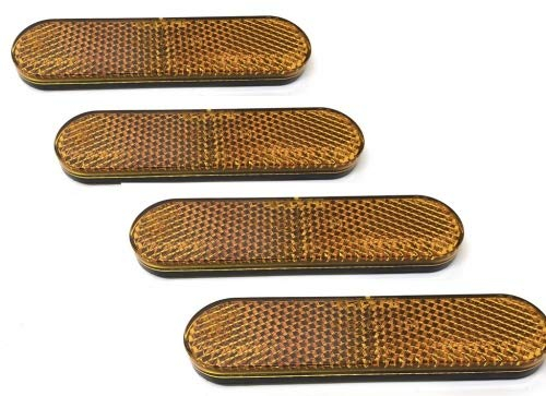 4x Reflektor Katzenauge 96x24mm Orange Selbstklebend E-Geprüft – 4 Stück selbstklebende Reflektoren (mit E-Prüfzeichen), hohe Qualität