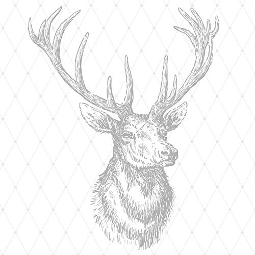 20 Servietten Eleganter Hirsch silber/Tiere/Jagd/Weihnachten 33x33cm