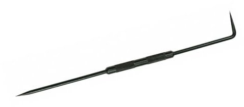 Dönges Aguja de trazar, longitud de 250 mm (pasador de trazado), recto/curvado, mango negro o galvanizado, para rascar agujeros, cortes, etc. en piezas de trabajo