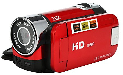 EUCoo Video Camcorder HD 1080P TFT da 2,7 Pollici - Schermo LCD LCD Zoom 16x Telecamera Portatile