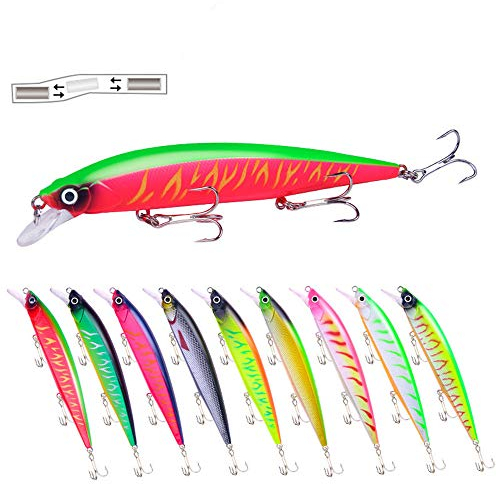 CULASIGN Wobbler Kunstköder Set 8 Stück Wobbler Hecht Forellen Angel Köder für Hecht, Zander, Barsch und Wels (8 Stück 12.5cm/17.7g)