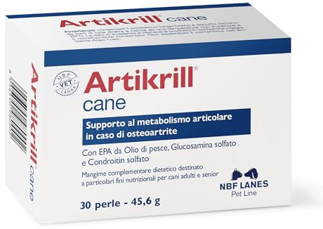 NBF Lanes | Artikrill Hund, 30 Reizperlen, Unterstützung des Gelenkstoffwechsels bei Osteoarthritis bei Erwachsenen und älteren Hunden