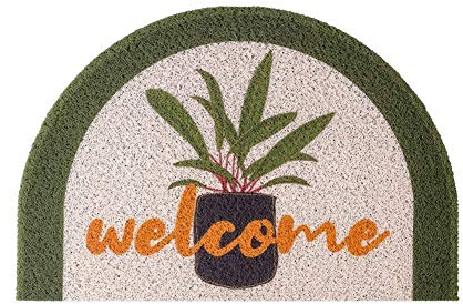 FCS Bathroom Robuster Fußabtreter Außen Innen, rutschfest Schmutzfangmatte Halbrund für Haustür Waschbar, Pflegeleichte, 60x90cm