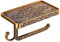 TentHome Porte-papier Toilette Mural 2 en 1 avec Forage Porte-rouleau Vintage avec Etagère pour Salle de Bain (bronze)