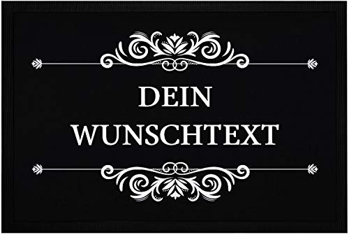 SpecialMe® Fußmatte mit Wunschtext eigenem Text individuell anpassbarer Schrift rutschfest & waschbar weiß 60x40cm