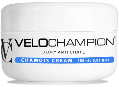 VeloChampion Luxus-Chamois-Sitzcreme zum Radfahren & Laufen | Vegane Anti-Chafing-Creme für Männer und Frauen. Reduziert Reibung im Sattel, an den Oberschenkeln & Füßen (150ml)