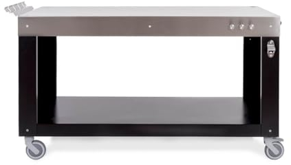 Alfa Forni Tavolo da lavoro 100 cm x 80 cm, in acciaio inox nero