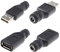 EMSea 4 Convertidores de Paquete de Adaptador de Corriente CC Hembra de 5,5 X 2,1 Mm para PC Portátil 2 Conectores USB Macho Y 2 USB Hembra
