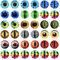 Julie Wang 10MM 100PCS Drachenaugen Glas Cabochonaugen für Tonpuppenherstellung Skulpturen Requisiten Basteln DIY Fundstücke Schmuckherstellung