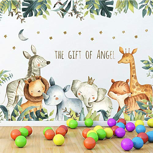 Stickers muraux animaux de la forêt tropicale tropicale pour salon chambre canapé fond décoration murale Art chambre décor décalcomanies décor à la maison