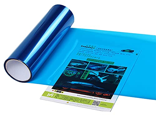 ihreesy Car Light Film, 100cm x 30cm PVC Waterproof Car Light Tint Film Cars Headlight Rear Lights TailLight Fog Lamp Tint Vinyl Films Cover Protective Window Tinting Film, Dark Blue