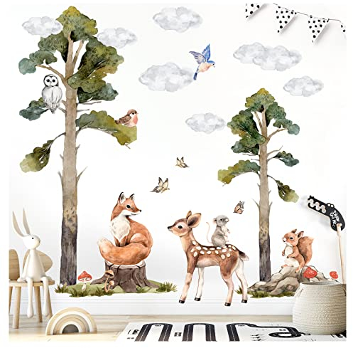 Grandora Wandsticker Waldtiere Kinderzimmer Wandaufkleber Wandtattoo DL772-4