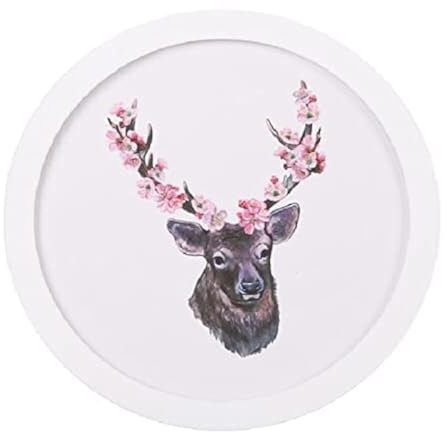 RAYLINEDO Runder Bilderrahmen, Wandbehang, Fotorahmen, Wohnzimmerdekoration, Kunstmalerei, Wandbildrahmen (weiß, 25,4 cm)