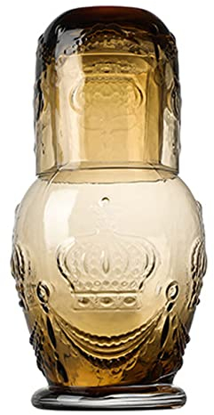 RockTrend Carafe à eau rétro en verre transparent avec gobelet, pichet et tasse