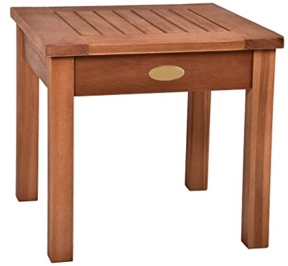 Spetebo Eukalyptus Beistelltisch 40 cm - Teak Look - Kleiner Gartentisch aus Massivholz - Tisch für Balkon Terrasse Garten Blumen Pflanzen Deko