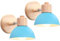 iDEGU 2 Stücke Wandleuchten Moderne Innen Wandlampe aus Holz Metall Halbkreis Lampenschirm E27 Verstellbare Wandspot Vintage Lampe für Schlafzimmer Wohnzimmer (2 Lampen, Blau)