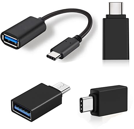 iJiZuo Adaptador USB C a USB 3.0 (4 Pack), Thunderbolt 3 a USB Hembra OTG, Cable USB-C, para MacBook Pro 2020/19/18, Huawei P10/P9/Mate 10, Más Dispositivos con USB C