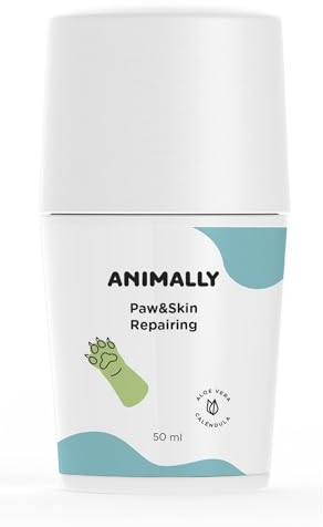 Animally Paw & Skin 50 ml. Pfotenbalsam, Nasenbalsam Hund & Katze als Stick I Pfotenschutz bei empfindlichen und rissigen Pfoten I Natürliche Inhaltsstoffe mit Aloe Vera und Calendula-Extrakt.