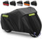 Funda Protectora para Moto Impermeable 210D Tela Oxford - Cubierta al Aire Libre Contra Lluvia - 265X105X125cm (Reflectante Negro)