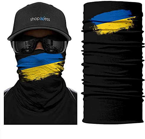 ShopINess Unisex Erwachsene Multifunktions Schlauchschal Halswärmer Neckwarmer Flaggen-Stil Fußball Weltmeisterschaft (Ukraine)