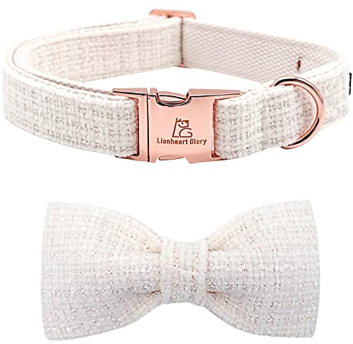 Lionheart glory Hundehalsband mit Schleife, verstellbares Hundehalsband mit Fliege, Haustiergeschenk für Mädchen oder Jungen, weiches Hundehalsband mit Fliege für kleine Hunde