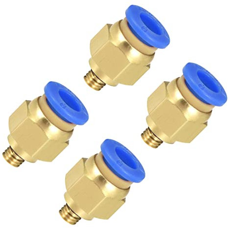 PATIKIL M5 Maschio x 6mm Tubo OD Dritto Raccordi,4pz Pneumatico Pressione per Rapido Connettore per Pneumatico Idraulico