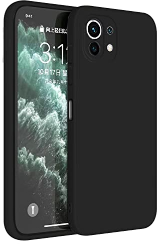 Topme Handyhülle Hülle Fur Xiaomi MI 11 Lite / 11 Lite 5G / 11 Lite 5G NE 6.55 Case Schutzhülle, Hautschutz Aus TPU Silikonhülle - Schwarz