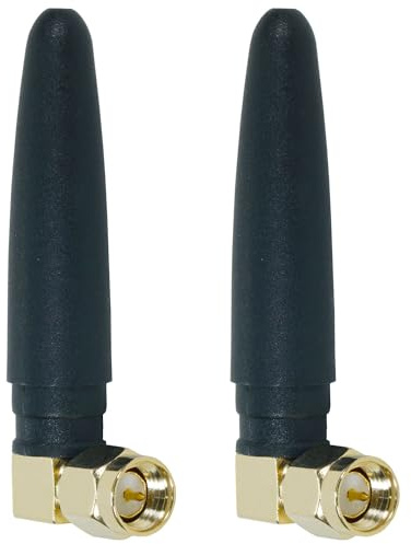 Fohevers Paquete de 2 antenas WiFi 2.4G WiFi antena SMA macho adaptador 90° codo conector 3DBi antena de señal WiFi omnidireccional para router inalámbrico