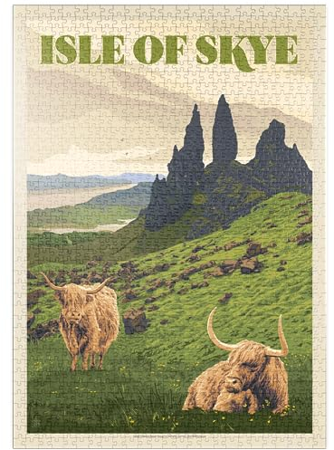 MyPuzzle Schottland: Isle of Skye, Vintage Poster - Premium 1000 Teile Puzzle - MyPuzzle Sonderkollektion von Anderson Design Group