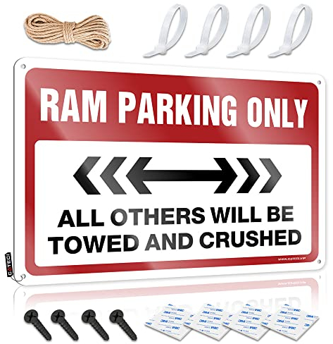 Bar Stuff for Man Cave Ram Parking Only Blechschild Schilder für Zimmer Veranda Dekor (Größe: 30 x 40 cm)