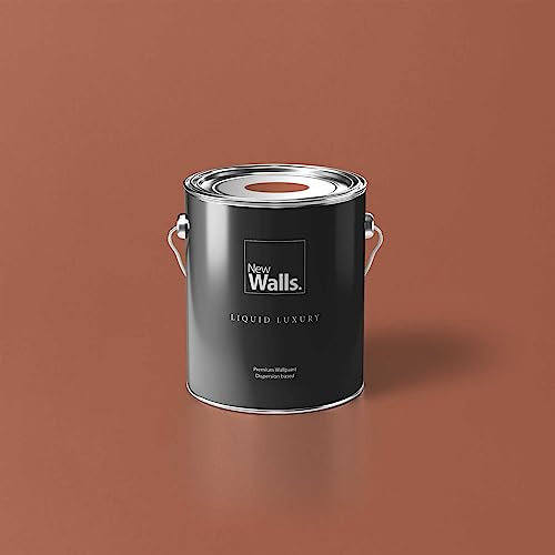 New Walls Pintura de emulsión líquida de lujo para interiores, color rojo terracota, 2,5 l