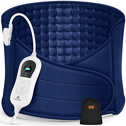 KESSER® Heizkissen elektrisch für Bauch und Rücken Inkl. Tasche - Heizgürtel mit 3 Temperaturstufen & Abschaltautomatik - Wärmegürtel mit verstellbarem Band und Klettverschluss Navyblau