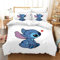 DELLIOP 3-teiliges Bettwäsche Set Stitch Geburtstagsdeko mit Reißverschluss | Muster-Bettbezug-Set Lilo und Stitch Friends mit 2 Kissenbezügen 50x75 | Kinder Bettwäsche-Set | Weiß 2, 140x200 cm