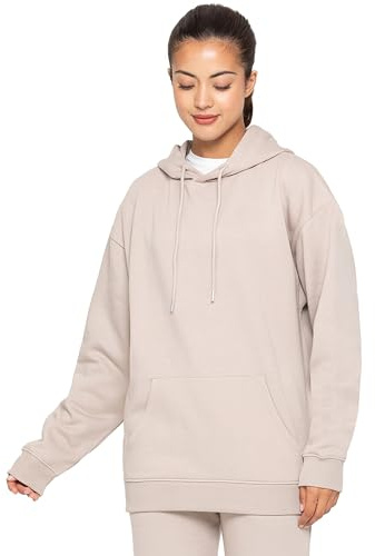 BRAND KRUZE Women Oversized Hoodie Sweatshirt Soft Fleece Lined Sweat Hood KZLHD130 HOODY OATMEAL S
